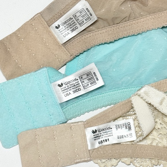 Wacoal 38DD Bra Lot Retro Chic Full Figure 855186 Embrace Lace Underwire 65191 - Picture 3 of 5